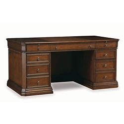 Classic Leather Inlay Top Executive Desk - 66"W x 36"D