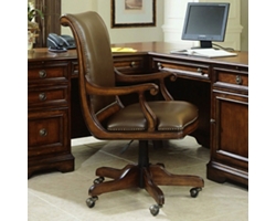 Traditional Scroll Arm Leather Executive Chair