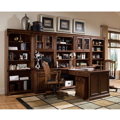 Traditional Partner Desk With Storage Wall By Hooker Furniture