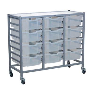 Triple Storage Cart w/12 Trays - 6"D