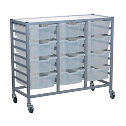 Triple Storage Cart with 12 Trays