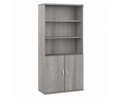 Hybrid 5-Shelf Bookcase with Doors - 73"H