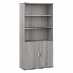 Hybrid 5-Shelf Bookcase with Doors - 73"H