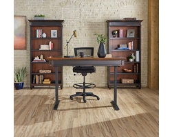 Hartford Adjustable Height Desk with Bookcase Set