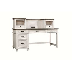 Andover Single Pedestal Desk w/ Hutch - 69"W x 24"D