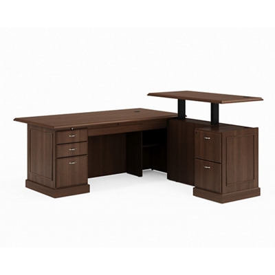 Liberty Height Adjustable L-Shaped Desk w/ Right Return - 72"W x 84"D