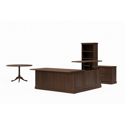 Liberty Height Adjustable L-Desk w/ Left Return Executive Suite