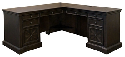 Stockton Pedestal L-Shaped Desk - 68"W x 85"D