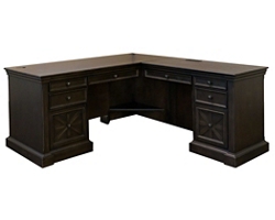 Stockton Pedestal L-Shaped Desk - 68"W x 85"D