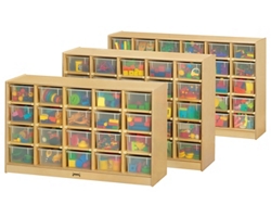 Children's 25 Cubby Unit with Clear Trays