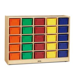 Children's 25 Cubby Unit with Colored Trays