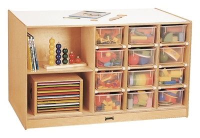 Children's Storage Island with Clear Trays