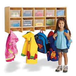 Children's 5 Section Hanging Locker with Clear Trays