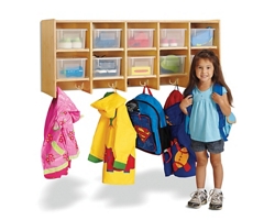 Children's 5 Section Hanging Locker with Clear Trays