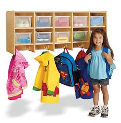 Children's 5 Section Hanging Locker with Clear Trays