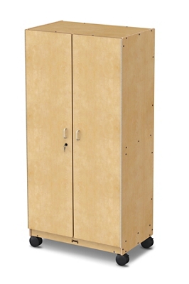 Glass Double Doored Laminate Storage Cabinet with Lock by Stevens  Industries