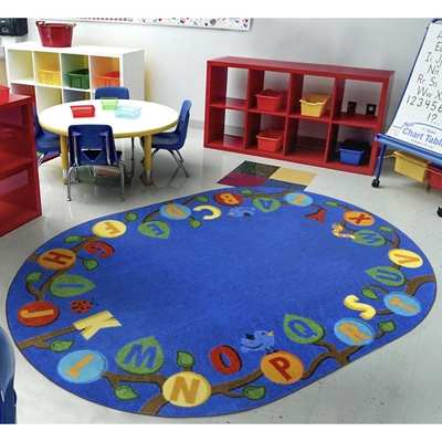Learning Tree 10'9" x 13'2" Oval Area Rug