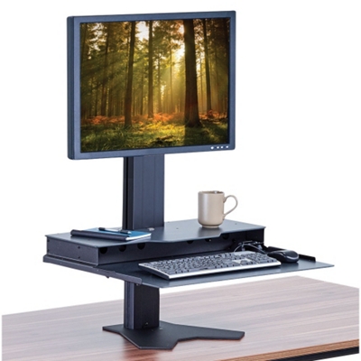 Computer Monitor Adjustable Height Desk Riser with Keyboard Tray