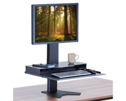 Winston Dual Monitor Adjustable Desktop Riser with keyboard tray