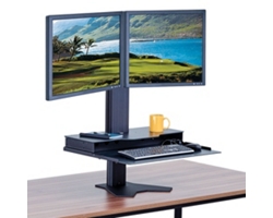 Computer Monitor Adjustable Height Desk Riser with Keyboard Tray