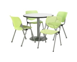 Modern Round Pedestal Table and Chair Set - 36" Diameter