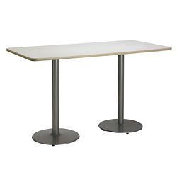 Bar Height Two-Pedestal Table with Round Base - 72"W x 30"D