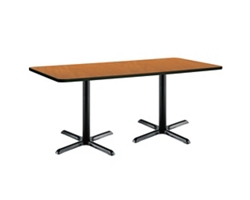 Two-Pedestal Table with X-Base - 72"W x 30"D
