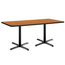 Two-Pedestal Table with X-Base - 72"W x 30"D