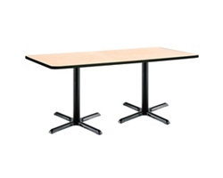Two-Pedestal Table with X-Base - 72"W x 36"D