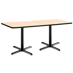 Two-Pedestal Table with X-Base - 72"W x 36"D