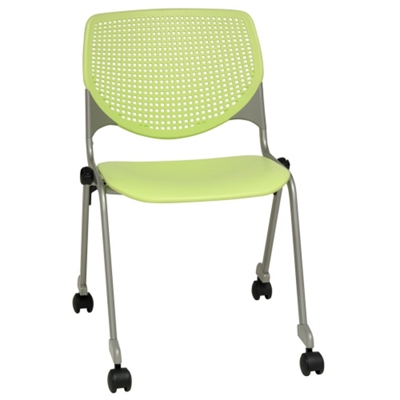 Perforated Back Polypropylene Stack Chair with Casters