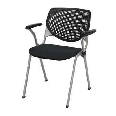 Perforated Poly Back and Upholstered Seat Stack Chair - 400 lb. Capacity