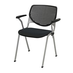 Perforated Poly Back and Upholstered Seat Stack Chair - 400 lb. Capacity