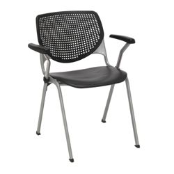 Perforated Back Poly Stack Chair with Arms - 400 lb. Capacity