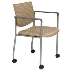Mobile Upholstered Back Guest Chair with Arms
