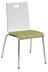 High Back Café Chair with Fabric Seat