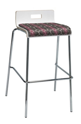 Bar Height Low Back Stool with Fabric Seat