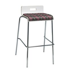 Bar Height Low Back Stool with Fabric Seat