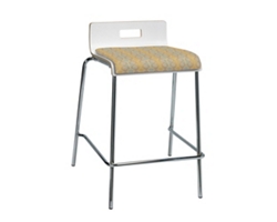 Jive Counter Height Low Back Cafe Stool with Fabric Seat