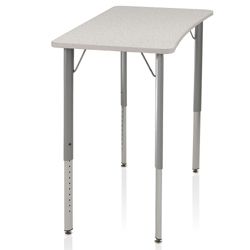 Adjustable Height Four-Leg Hard Plastic Top Desk