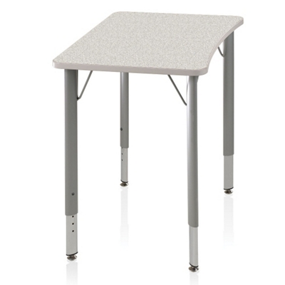 Ada Adjustable Height Four Leg Hard Plastic Top Desk By Ki