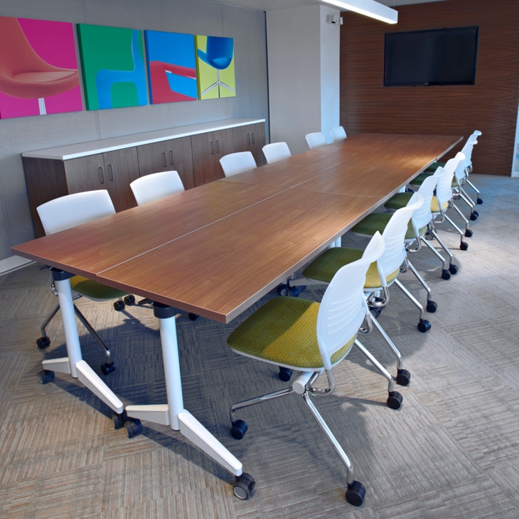 Pirouette Rectangular Flip-Top Training Table - 60
