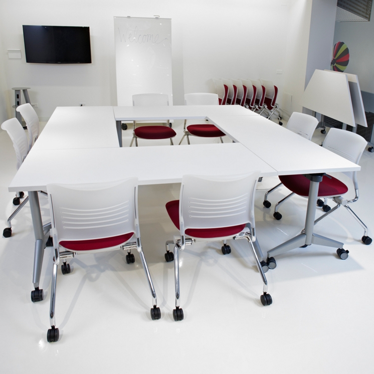 Pirouette Rectangular Flip-Top Training Table - 72