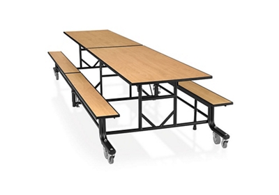 29 H Fold And Roll Rectangular Cafeteria Table With Benches 8