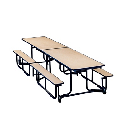 Uniframe Cafeteria Table with Bench Seating - 12'