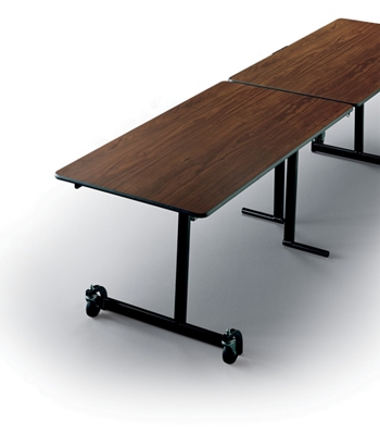 Uniframe Rectangular Folding Cafeteria Table w/ Black Frame - 120
