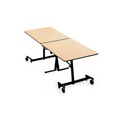 Uniframe Rectangular Folding Cafeteria Table w/ Black Leg– 140"W x 30"D