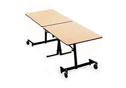 Uniframe Rectangular Folding Cafeteria Table w/ Black Leg– 140"W x 30"D