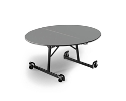 Uniframe Octagonal Mobile Folding Table w/ Black Frame - 60