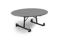 Oval Folding Cafeteria Table with T-Leg – 72"W x 60"D